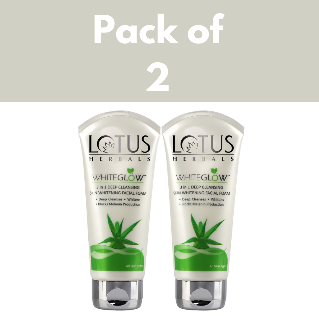 Lotus Herbals 3-in-1 Deep Cleansing Foam Face Wash for Women & Men 100g