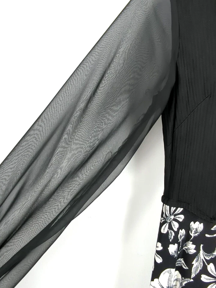 Винтажный 1970-х гавайская хозяйка платье макси черный цветочный как есть см измерения - Изображение 4 из 4