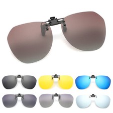 Polarisierte Gl&auml;ser Flip Up Sonnenbrille Randlose Brille Aufsatz Clip zum Fahren