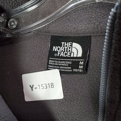 y‼️ The North Face Boys Sweatshirt Medium Gray Colorblock Glacier 1/4