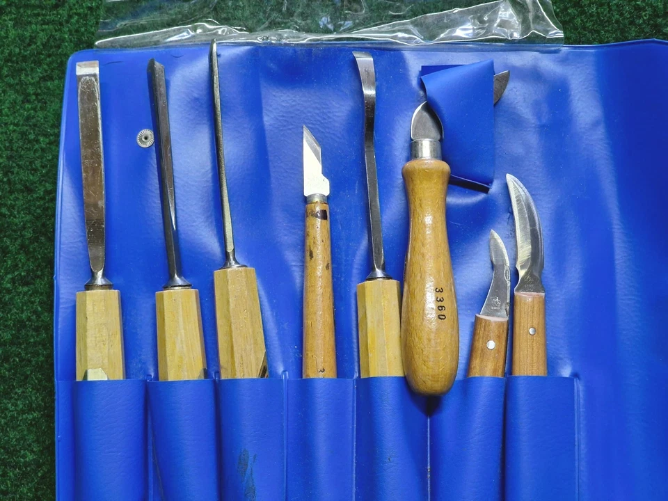 Profi Kirschen Stechbeitel Set Schnitzmesser 8tlg Holzbearbeitung Werkzeug - Bild 2 von 3