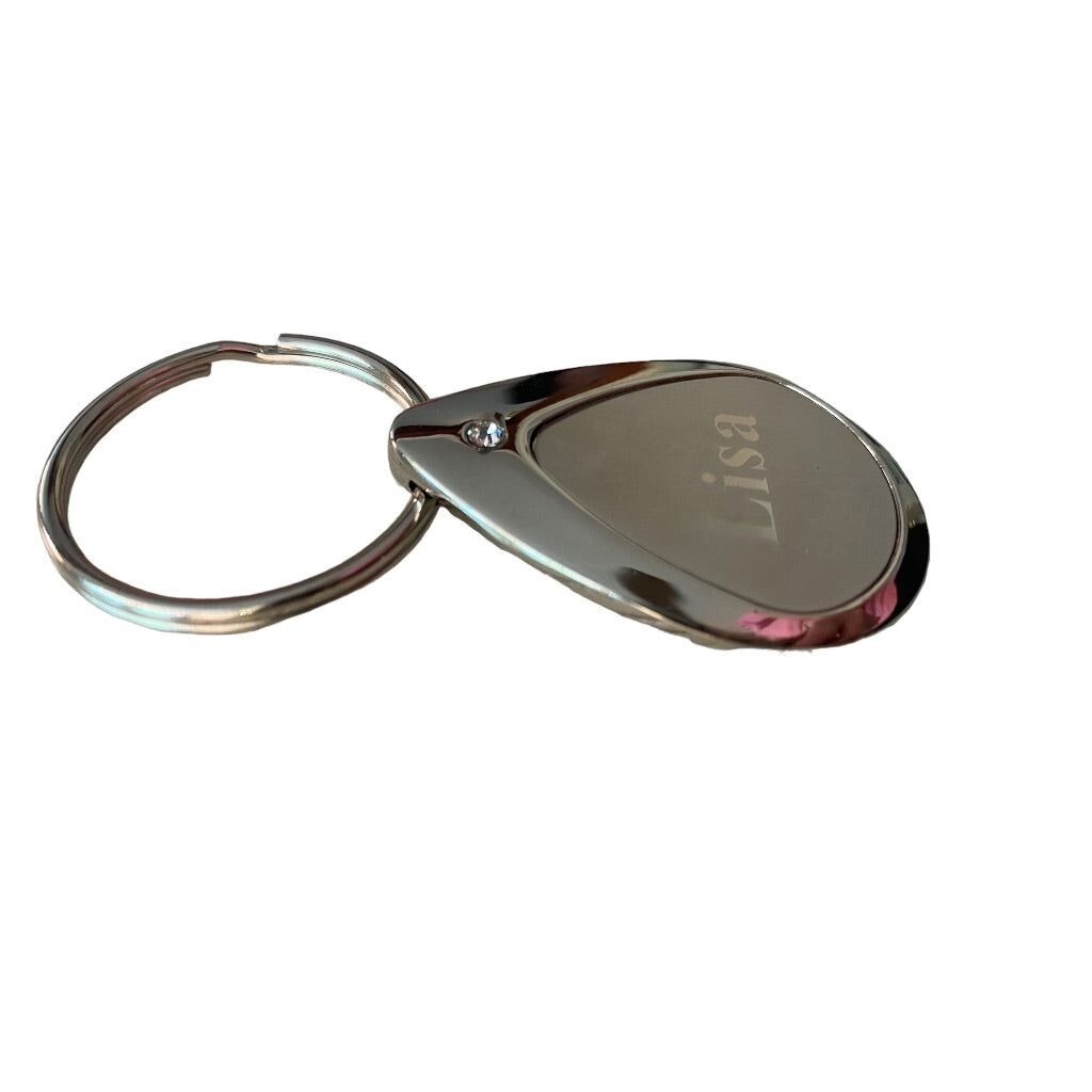 Silvertone Personalized Keychain Key Ring "Lisa" … - image 7