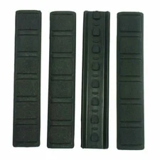 Pack of 4 KeyMod Rail Covers / Panel Soft Rubber Textured Anti Slip 6.25" Black