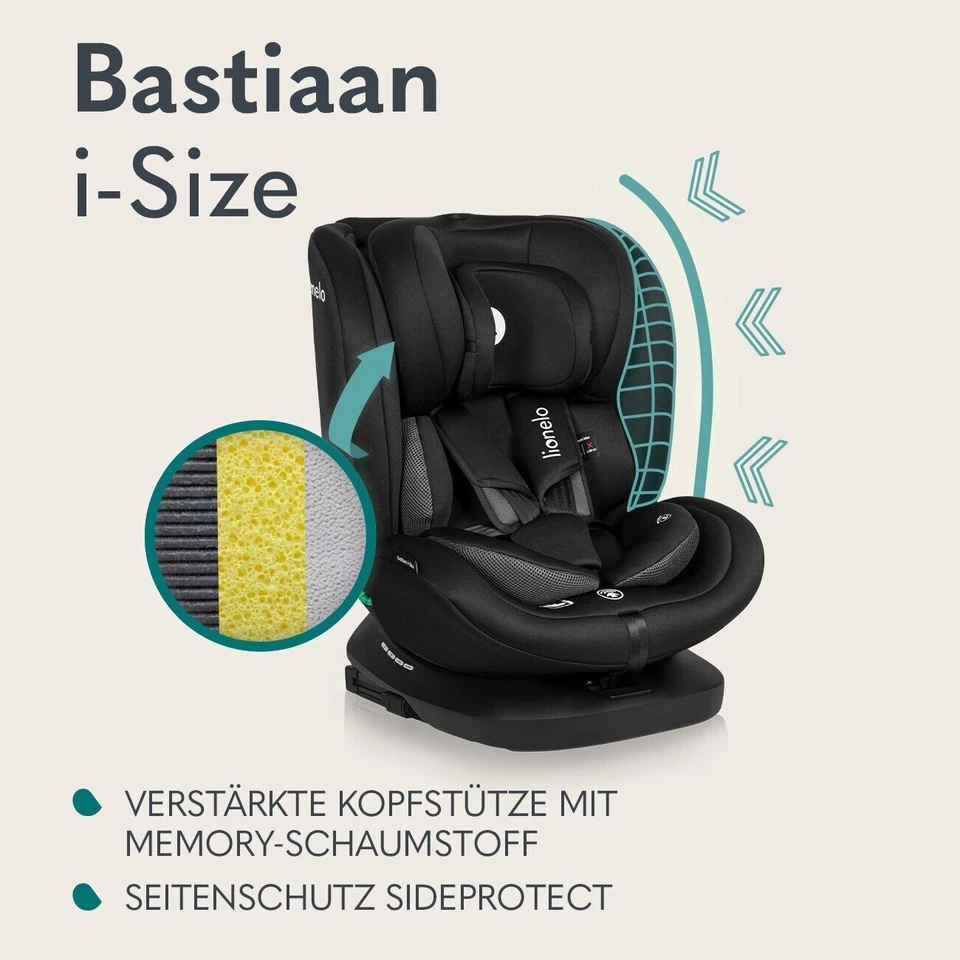 Siège auto Siège auto pour enfants Lionelo BASTIAAN I-SIZE Isofix Top Tether - Photo 3/4