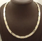 All Shiny Two-Tone Screw Design Chain Necklace Real Solid 14K Yellow White Gold
