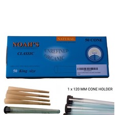 50 Pre Rolled Cones Smoking Cones king-size 109 mm with Cone Holder
