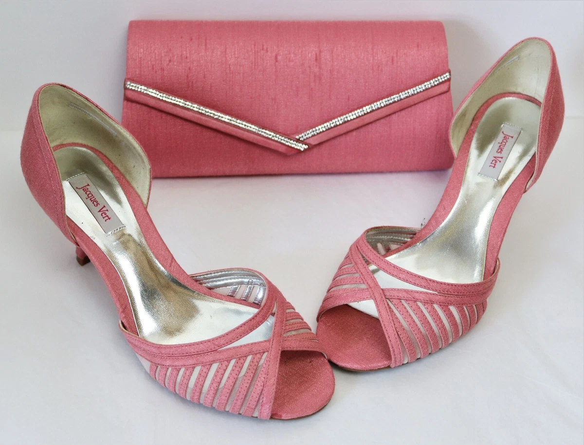 Jacques Vert Dianthus Rose Pink Shantung Court Shoes 5 Matching