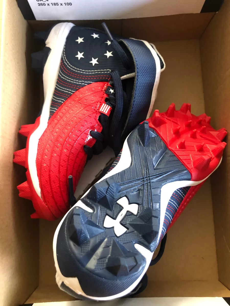 Red white and blue bryce harper cleats sale