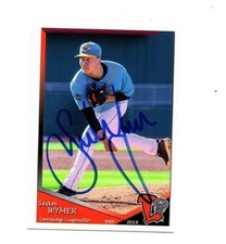 Sean Wymer signed autographed 2019 Lansing Lugnuts team card TCU Flower Mound f