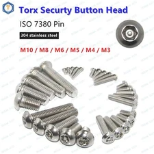304 Stainless Pin Tamper Torx Security Button Head Screw Bolt M3/M4/M5/M6/M8