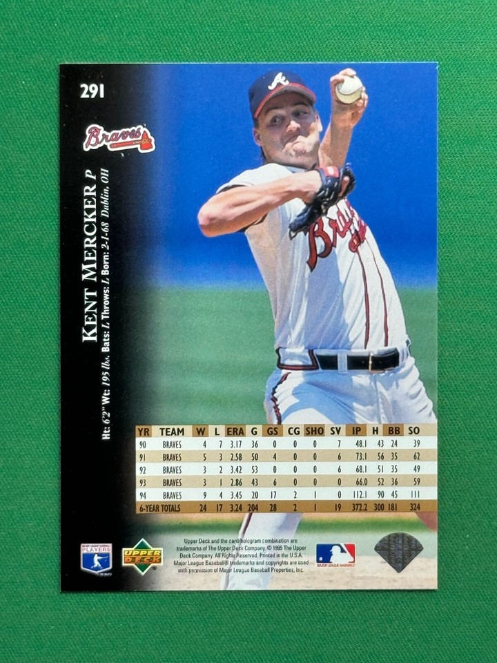 1995 Upper Deck Series 2 Baseball 291 Kent Mercker Electric Diamond eBay