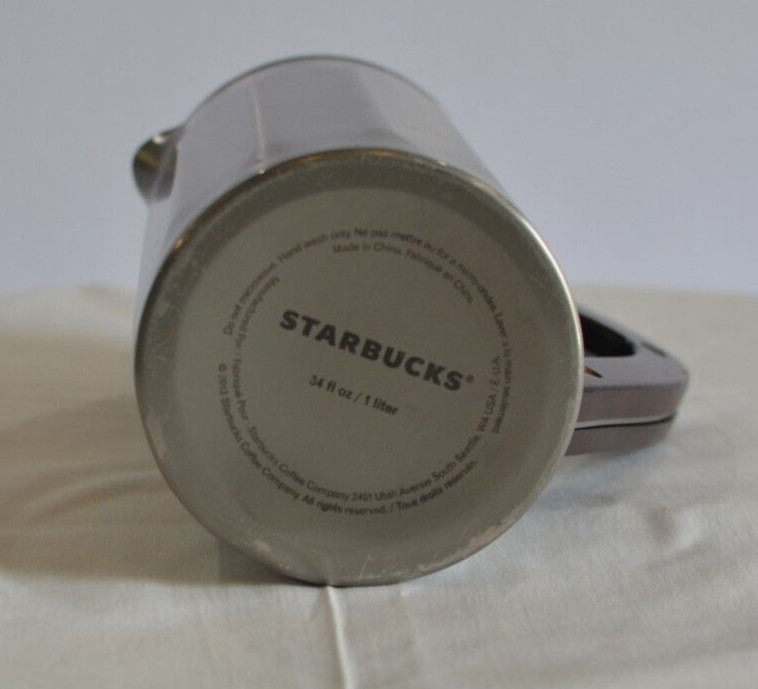 Starbucks French Press Double Wall Insulated Wood Handle Stainless Steel 34 oz￼