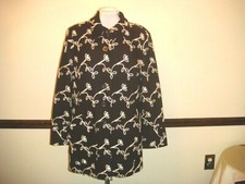 Nwot Focus By Shani Embroidered Fully Lined 3/4 Length Jacket Brown/ivory Xlarge