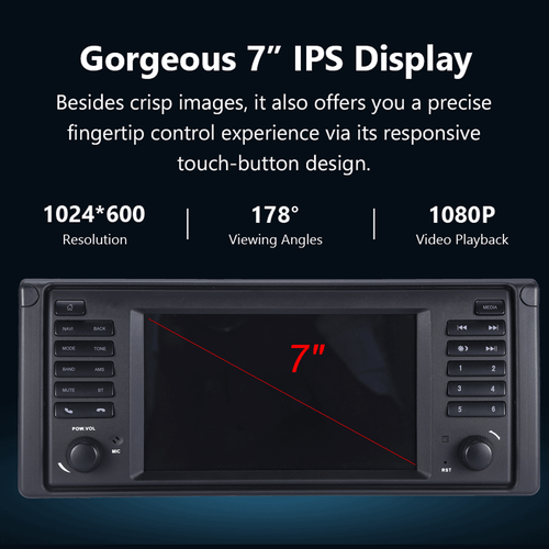7" Autoradio CarPlay für BMW E39 X5 E53 5er GPS Radio Sat Nav RDS mit WIFI +BT - Bild 12 von 13