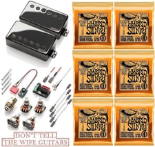 EMG JH SET JAMES HETFIELD BLACK CHROME STD SHORT POTS ( 6 HYBRID SLINKY SETS )