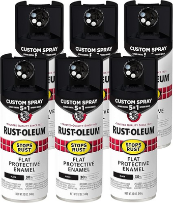 #ad Stops Rust Custom 5 in 1 Spray Paint 12 oz Flat Black 6 Pack $71.02