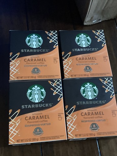Starbucks Smooth Caramel Coffee Nespresso Vertuo 32 Capsules 3.52 oz READ