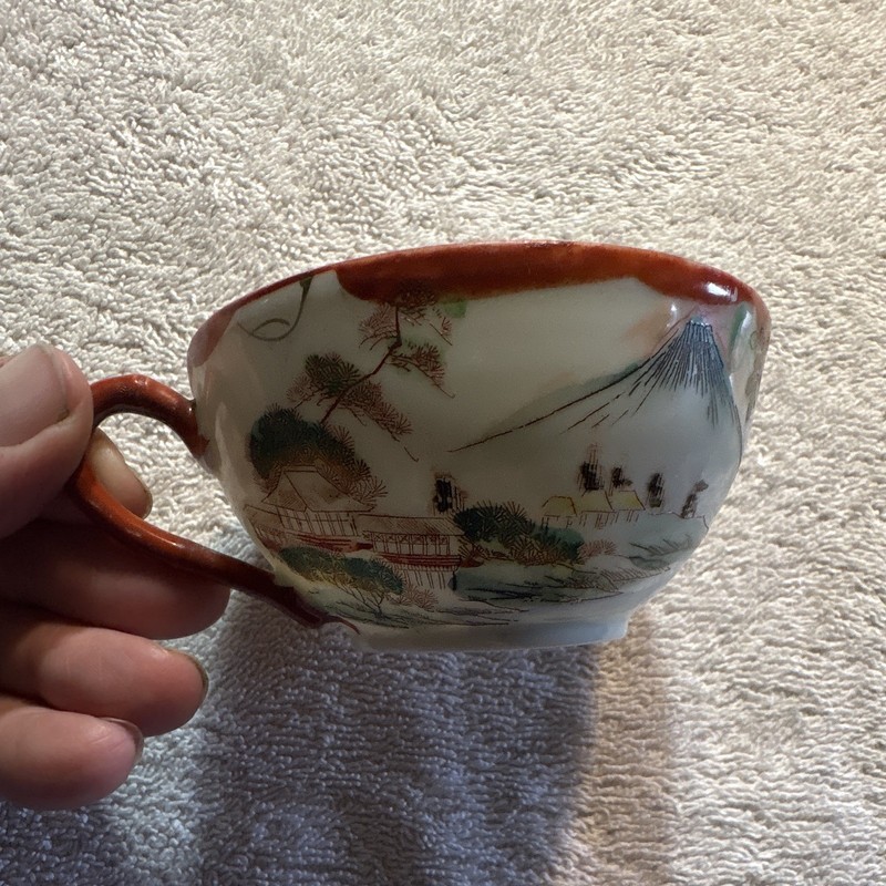 Vintage Japanese “Geeisha Girl” egg shell porcelain tea cup-saucer