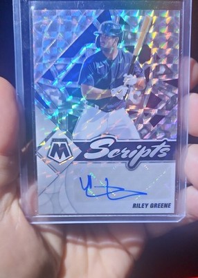 2022 Panini Mosaic - Scripts Riley Greene #SC-RG Holo Prizm (AU, RC)