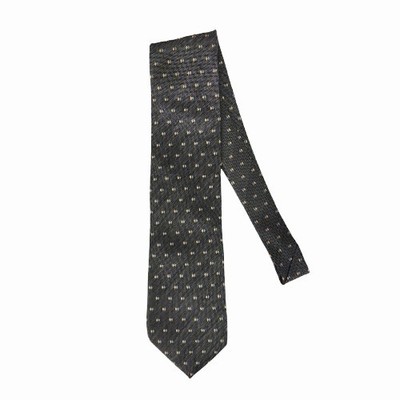 Tom James/Innocenti Gray 100% Silk Tie w/ Blue Yellow Diamonds
