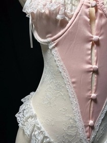 Vintage Lace Teddy Bodysuit Lingerie for Women Sexy Satin Teddy Romper Cute