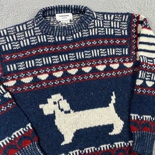 Thom Browne Hector Sweater size 4, XL Wool Mohair Fair Isle Knit Dog Ireland
