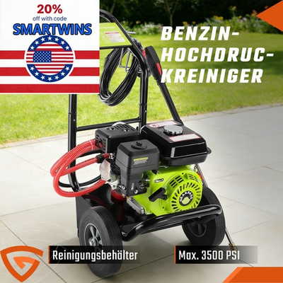 #ad 3500PSI Gas Pressure Washer Cold Water Gas Powered Washer 2.6GPM 212cc 5Nozzles $271.99