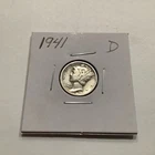 1941 D Mercury Silver Dime coin is being shipped without its holder