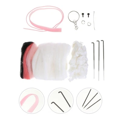 1 kit de feutre à l'aiguille bricolage kit de matériel de poupée d'alpaga - Photo 1/4