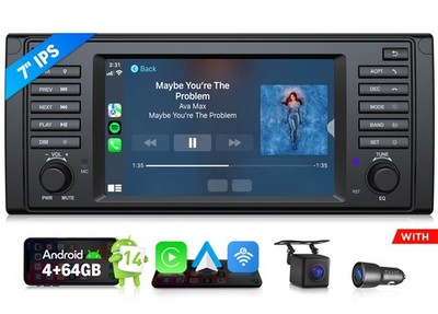 7'' IPS Autoradio Android Auto 14 4+64 für BMW E39 Navi Radio CarPlay Touchscreen