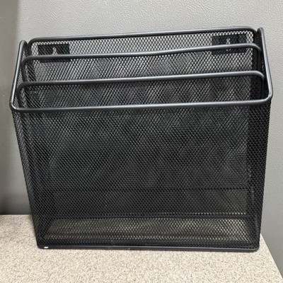 Lorell Mesh Desktop Organizer (llr-84138) Wall Hanging Black Heavy Duty in EUC