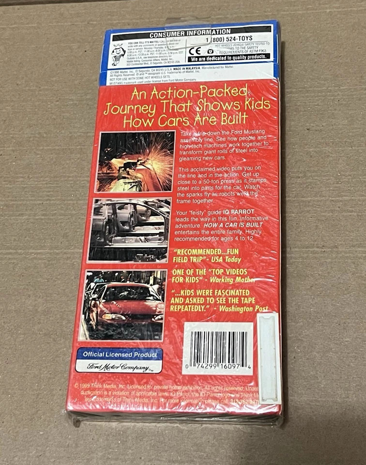 1995 Hot Wheels VHS "How a Car is Built" Red Glitter Mustang GT  KMART Exclusive - Image 4 of 4