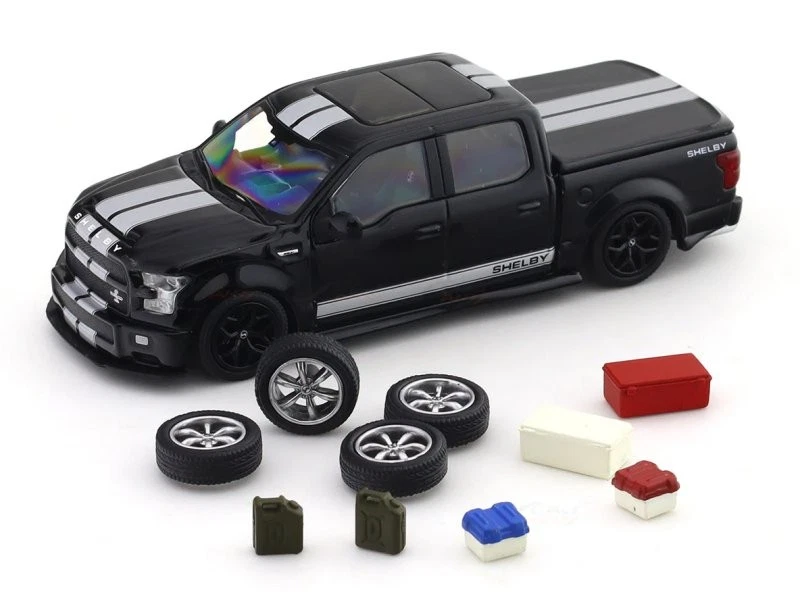 FORD F-150 SHELBY  - black / silver Stripes - Funny Model 1:64 - Immagine 2 di 4