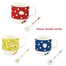 Chiikawa Official  3Characters / Mug Cup  Teaspoon Set 340ml / Flower Garden