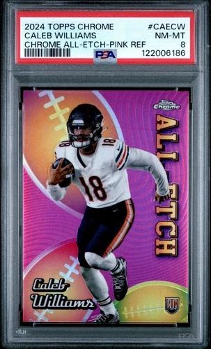 Caleb Williams 2024 Topps Chrome All Etch Pink Refractor Rookie PSA 8 NM-MT RC