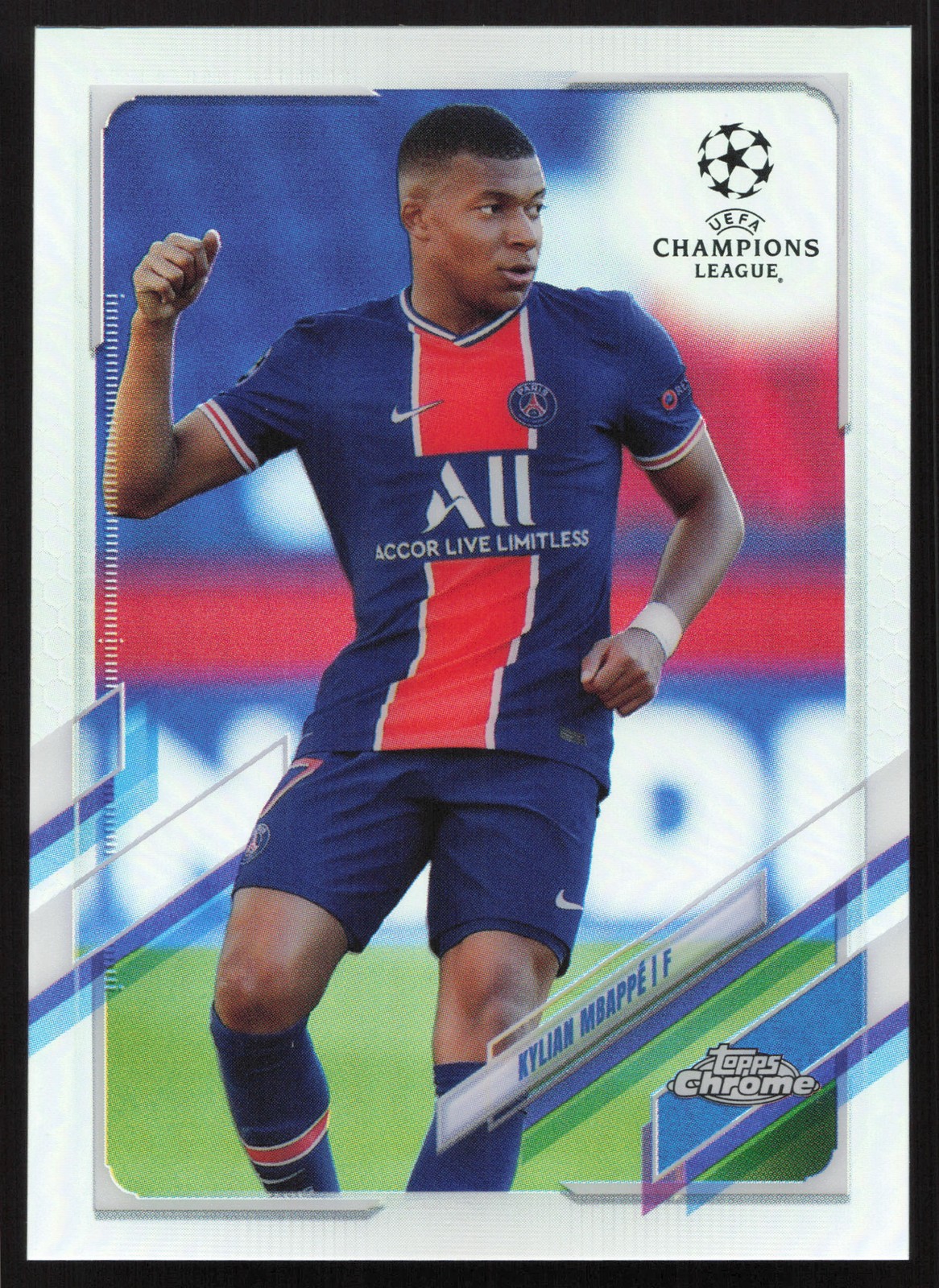 2020-21 Topps Chrome UEFA Champions League #95 Kylian Mbappé Refractor
