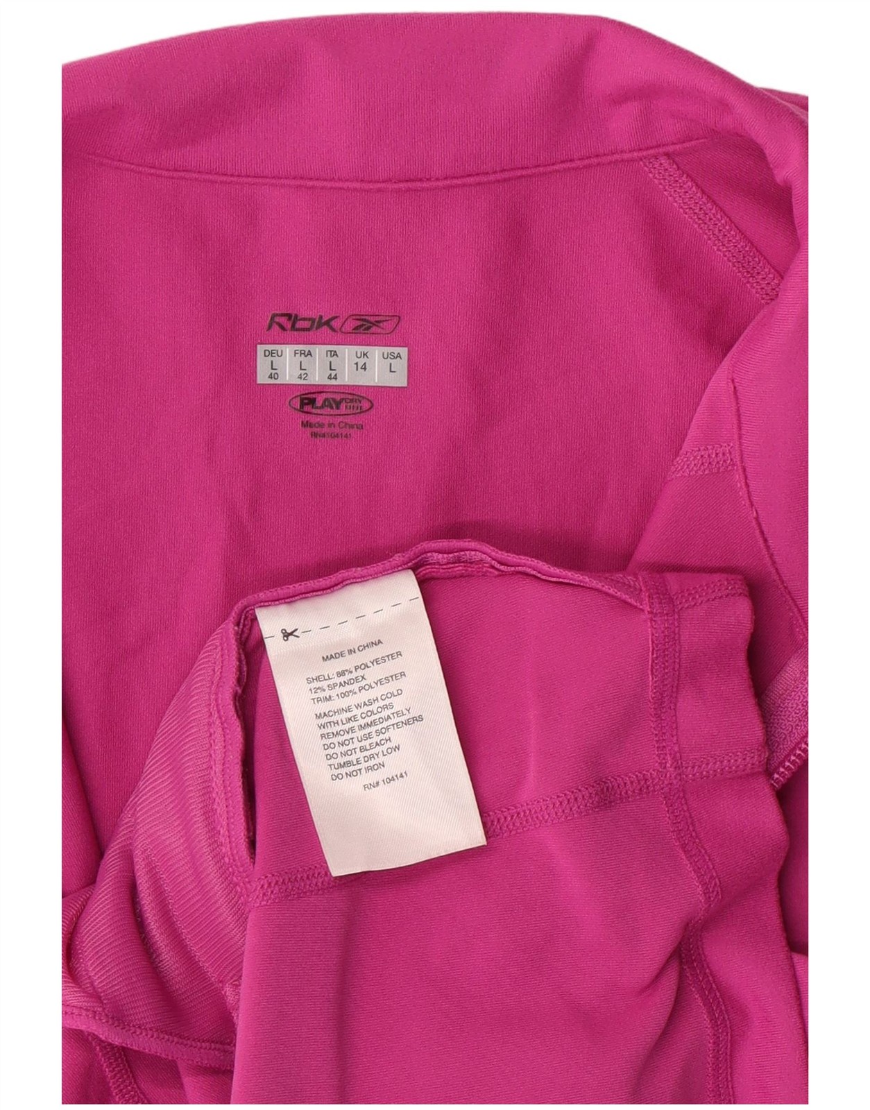 REEBOK Womens Tracksuit Top Jacket UK 14 Large Pink Polyester CF11 thumbnail 4