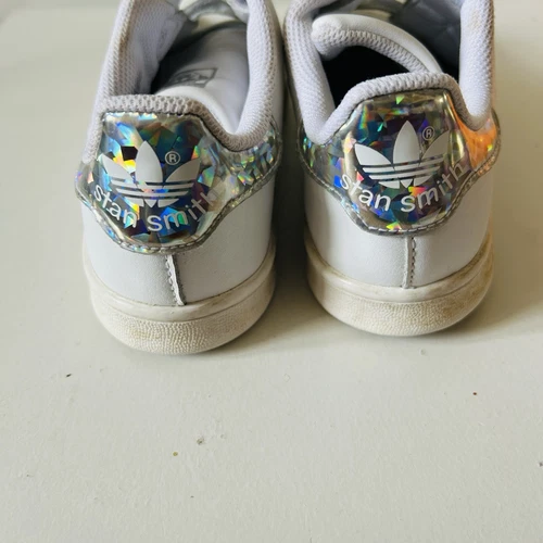 Sneakers ADIDAS STAN SMITH ragazzo ragazza taglia 3 pelle bianca ologramma 3 cinturini