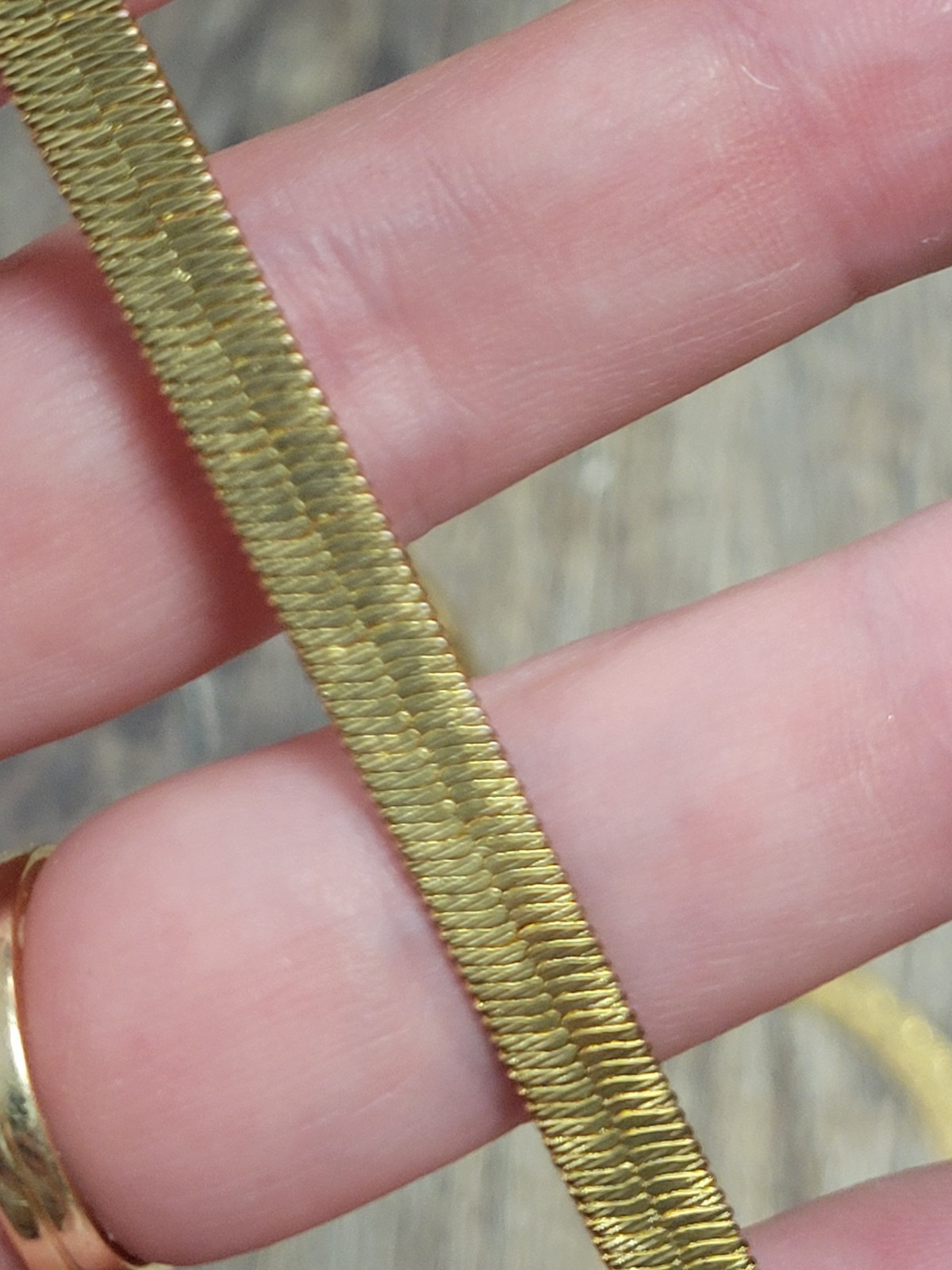 Patterned Herringbone Gold Simple Classic Necklac… - image 6