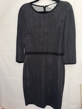 ST. JOHN Dress Women’s Size 6 Wool Blend Square Pattern Black White New