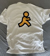 AOL AIM Running Man T-shirt America Online NEW Large VINTAGE Instant Messenger