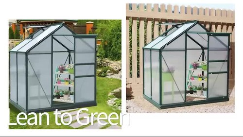 Outsunny 6x4ft Walk-In Polycarbonate Greenhouse Plant Grow Galvanized Aluminium - Video 1 of 1