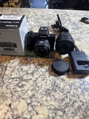 Canon EOS M50 Mirrorless Camera with 2 lenses