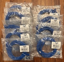 Lot Of 9 CTG Snagless Blue Patch Ethernet 10ft Cables Cat 6, RJ45, 27143