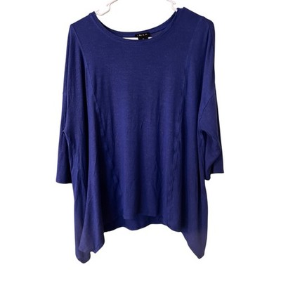 IMAN colbalt blue gold fleck oversize lagenlook boho casual career everyday sz M