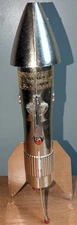 Vintage 1957 Astro MFG Rocket Ship Coin Bank Works! Space Age Mid Century Modern