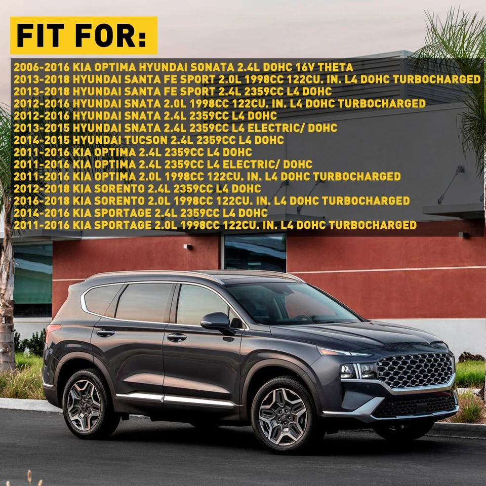 Fits 06-16 Kia Optima Hyundai Sonata 2.4L DOHC 16v THETA Main Rod Bearings10-50x - Image 2 of 4