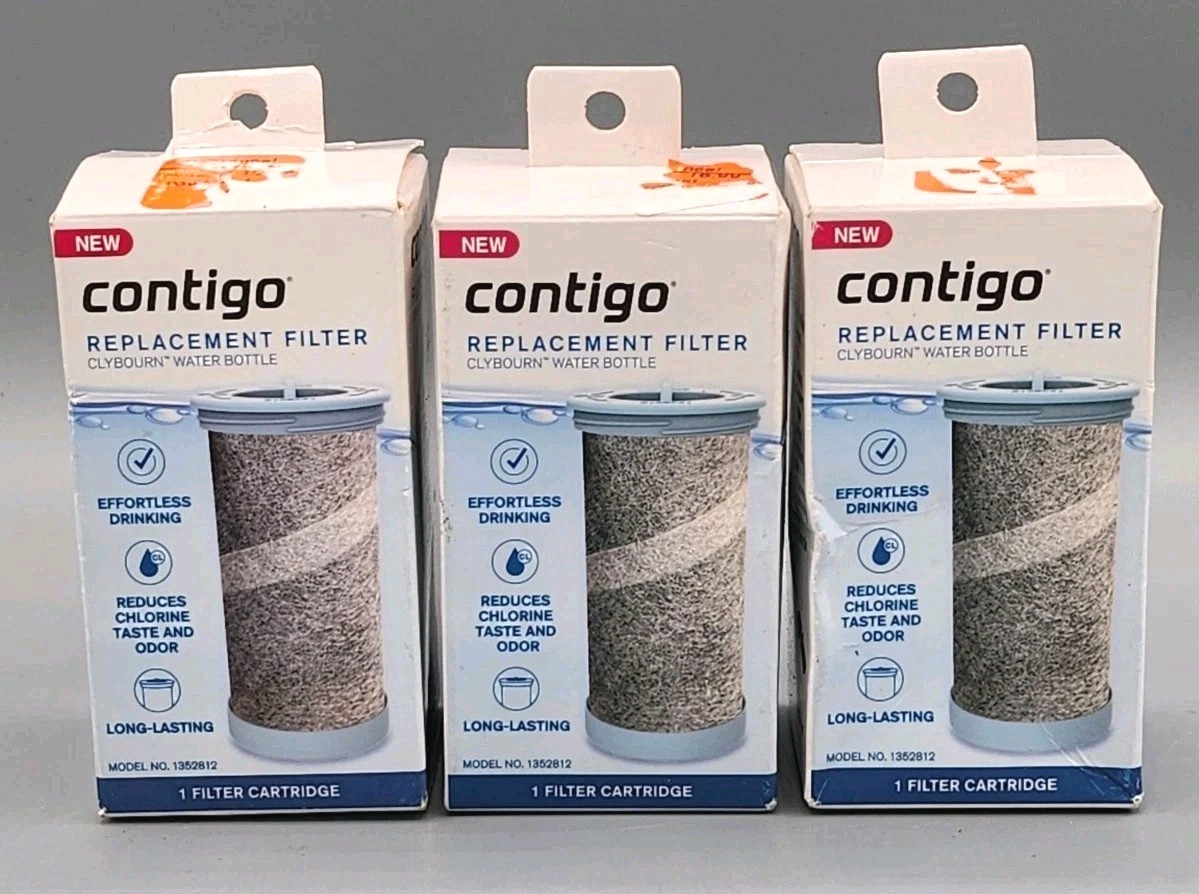3 PACK LOT Contigo Replacement Water Filter Cartridge Clybou