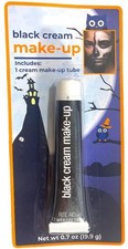 Lg Tube 0.7oz BLACK CREAM Make-Up Halloween Stage, Face Paint, Water Based 11z