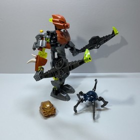 LEGO Bionicle Pohatu Master of Stone 70785 Complete Both Masks & Skull Spider